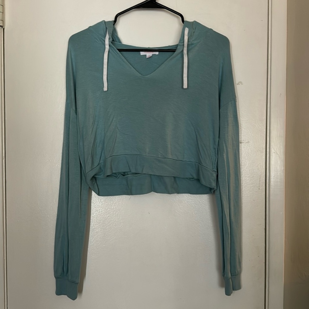 Colsie Cropped Blue Hoodie